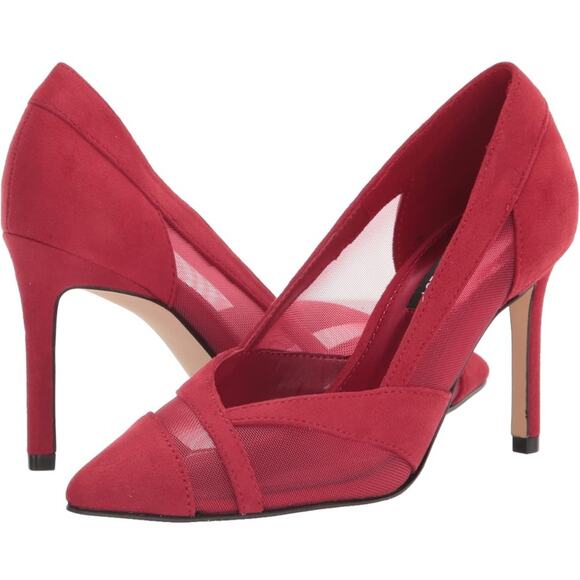 Nine West Evani NWOT Pointy Toe Faux Suede Heel Shoes with mesh detail. No Box - Picture 1 of 10